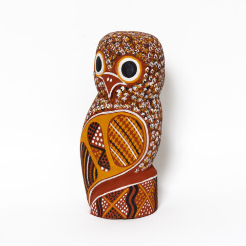 Jurrukukuni (Boobook Owl) - Ironwood Carving - Patrick Freddy Puruntatameri