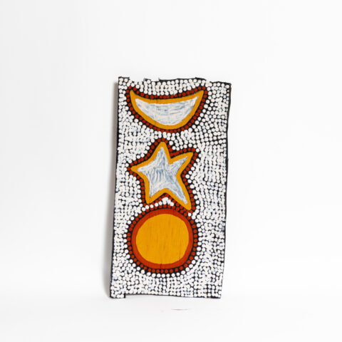 Japarra and Japalinga (Moon and Stars) - Stringybark Painting - Neil Black