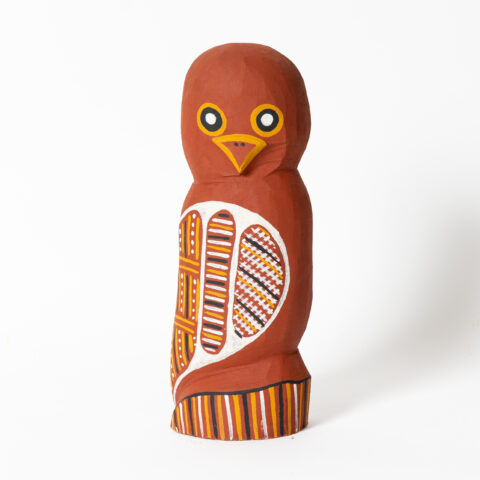 Jurrukukuni (Boobook Owl) - Ironwood Carving - Patrick Freddy Puruntatameri
