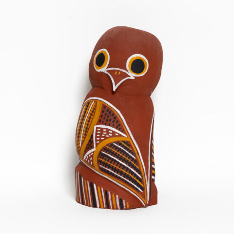 Jurrukukuni (Boobook Owl) - Ironwood Carving - Patrick Freddy Puruntatameri