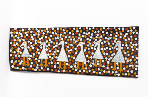 Mayimampi (Magpie Goose m) - Stringybark Painting - Nancy Marie Kerinauia