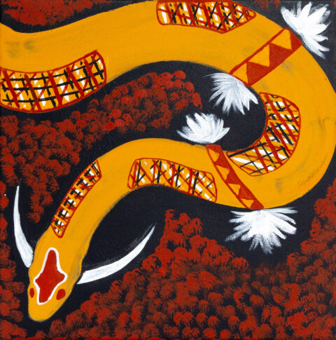 Ampiji (Rainbow Serpent) - Painting - Rusinya  Brooks