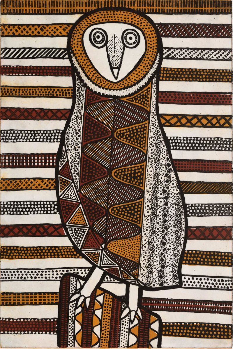 Pinjoma Jilamarini (Barn Owl Coloured) - Etching Prints - Janice Murray Pungautiji