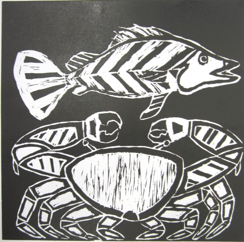 fish and crab - Print - John Anthony Wuribudiwi Wilson