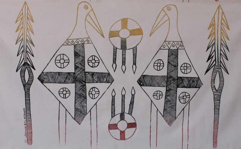 Tokwampini, shields and spears - Textiles - Jason Palipuaminni