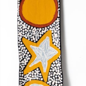 Japarra and Japalinga (Moon and Stars) - Stringybark Painting - Neil Black