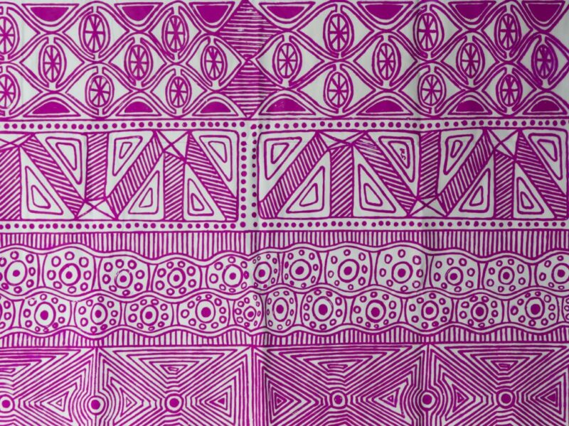 Janice Murray, Jilamara, 1 screen design on hanky linen -  -