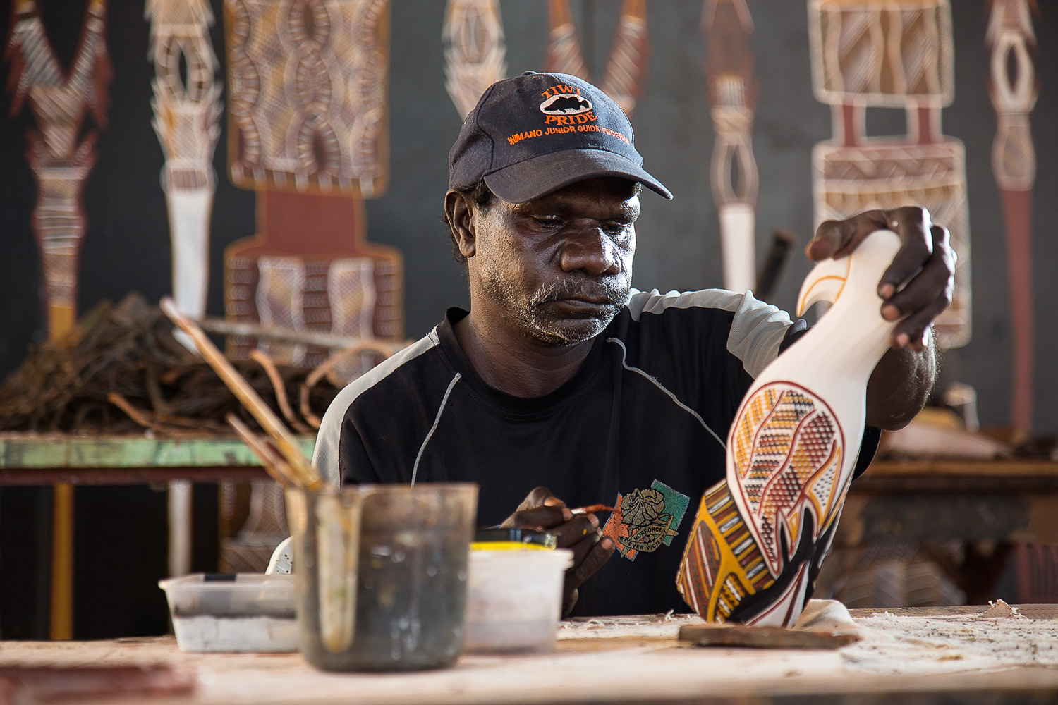 Tiwi bird painted with ochre