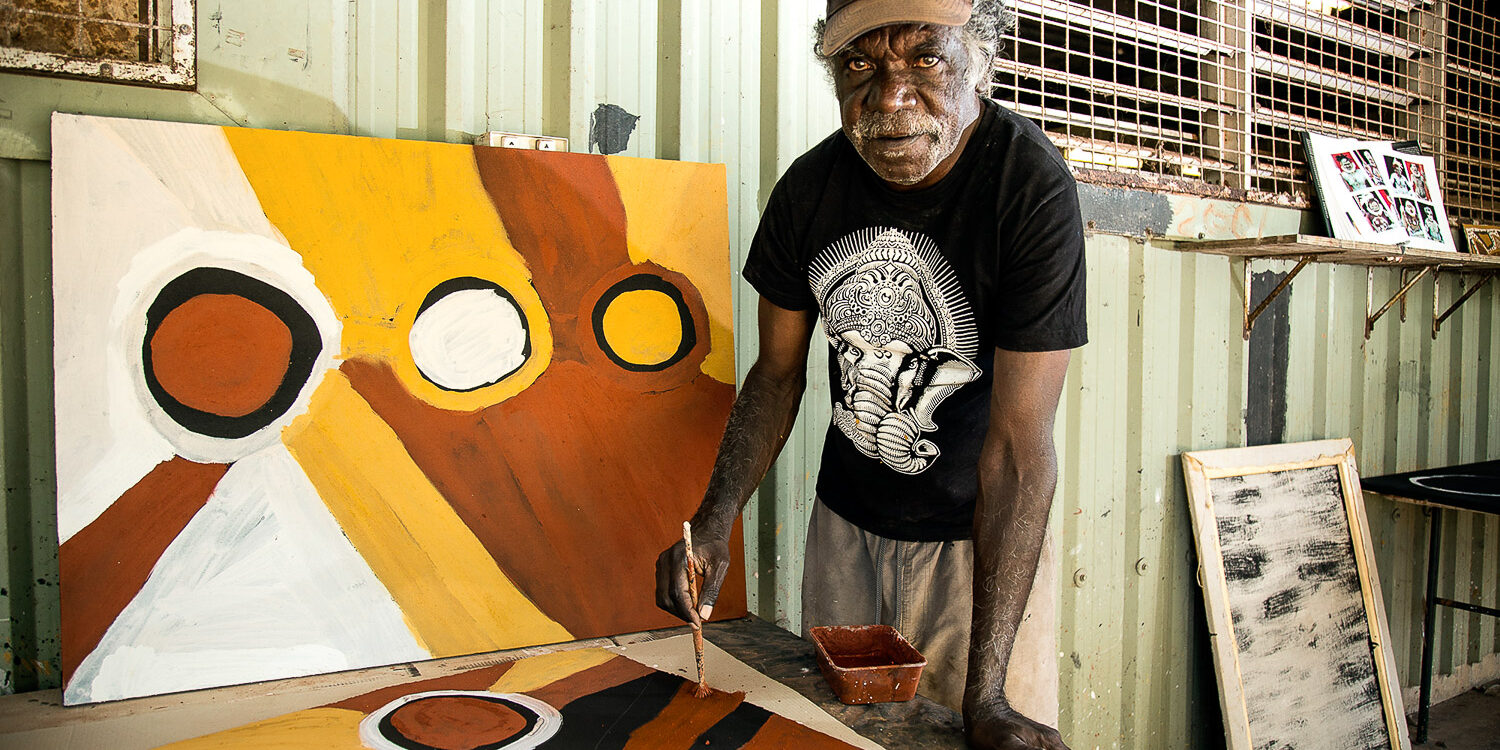 Timothy Cook at work in his studio.